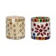 AFAST Multicolour Table Top Glass Tea Light Holder - Pack of 2