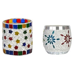 AFAST Multicolour Table Top Glass Tea Light Holder - Pack of 2