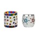 AFAST Multicolour Table Top Glass Tea Light Holder - Pack of 2