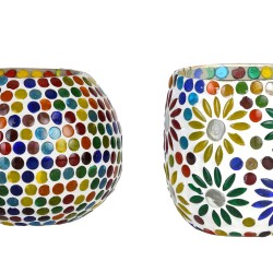AFAST Multicolour Table Top Glass Tea Light Holder - Pack of 2