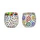 AFAST Multicolour Table Top Glass Tea Light Holder - Pack of 2