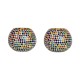 AFAST Multicolour Table Top Glass Tea Light Holder - Pack of 2