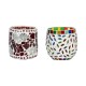 AFAST Multicolour Table Top Glass Tea Light Holder - Pack of 2