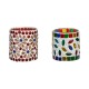 AFAST Multicolour Table Top Glass Tea Light Holder - Pack of 2