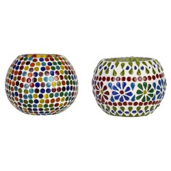 AFAST Multicolour Table Top Glass Tea Light Holder - Pack of 2