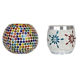 AFAST Multicolour Table Top Glass Tea Light Holder - Pack of 2