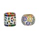 AFAST Multicolour Table Top Glass Tea Light Holder - Pack of 2