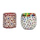 AFAST Multicolour Table Top Glass Tea Light Holder - Pack of 2 AFAST Multicolour Table Top Glass Tea Light Holder - Pack of 2