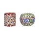 AFAST Multicolour Table Top Glass Tea Light Holder - Pack of 2