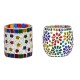 AFAST Multicolour Table Top Glass Tea Light Holder - Pack of 2 AFAST Multicolour Table Top Glass Tea Light Holder - Pack of 2