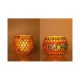 AFAST Multicolour Table Top Glass Tea Light Holder - Pack of 2