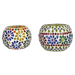 AFAST Multicolour Table Top Glass Tea Light Holder - Pack of 2