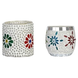 AFAST Multicolour Table Top Glass Tea Light Holder - Pack of 2