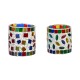 AFAST Multicolour Table Top Glass Tea Light Holder - Pack of 2