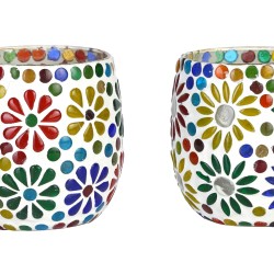 AFAST Multicolour Table Top Glass Tea Light Holder - Pack of 2