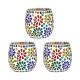 AFAST Multicolour Table Top Glass Tea Light Holder - Pack of 3