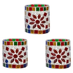 AFAST Multicolour Table Top Glass Tea Light Holder - Pack of 3