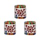 AFAST Multicolour Table Top Glass Tea Light Holder - Pack of 3