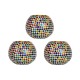 AFAST Multicolour Table Top Glass Tea Light Holder - Pack of 3