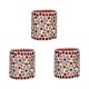 AFAST Multicolour Table Top Glass Tea Light Holder - Pack of 3