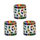 AFAST Multicolour Table Top Glass Tea Light Holder - Pack of 3