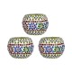 AFAST Multicolour Table Top Glass Tea Light Holder - Pack of 3