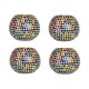 AFAST Multicolour Table Top Glass Tea Light Holder - Pack of 4