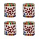 AFAST Multicolour Table Top Glass Tea Light Holder - Pack of 4