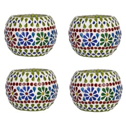 AFAST Multicolour Table Top Glass Tea Light Holder - Pack of 4