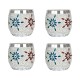 AFAST Multicolour Table Top Glass Tea Light Holder - Pack of 4