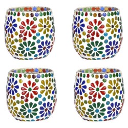 AFAST Multicolour Table Top Glass Tea Light Holder - Pack of 4