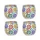 AFAST Multicolour Table Top Glass Tea Light Holder - Pack of 4