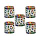 AFAST Multicolour Table Top Glass Tea Light Holder - Pack of 5