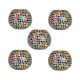 AFAST Multicolour Table Top Glass Tea Light Holder - Pack of 5