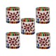 AFAST Multicolour Table Top Glass Tea Light Holder - Pack of 5