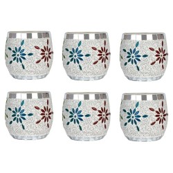 AFAST Multicolour Table Top Glass Tea Light Holder - Pack of 6