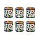 AFAST Multicolour Table Top Glass Tea Light Holder - Pack of 6