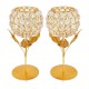 Arsalan Gold Table Top Crystal Tea Light Holder - Pack of 2