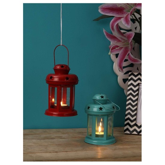 Arsalan Table Top and Hanging Iron Tea Light Holder - Pack of 2