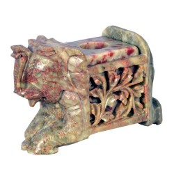 Avinash Handicrafts Glossy Soap Stone Carved Candle Stand