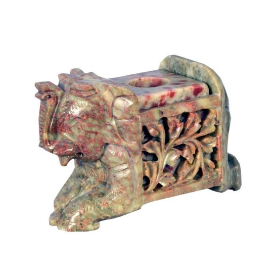 Avinash Handicrafts Glossy Soap Stone Carved Candle Stand Avinash Handicrafts Glossy Soap Stone Carved Candle Stand