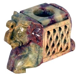 Avinash Handicrafts Glossy Soap Stone Carved Candle Stand