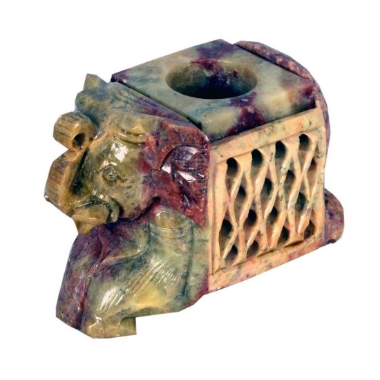 Avinash Handicrafts Glossy Soap Stone Carved Candle Stand Avinash Handicrafts Glossy Soap Stone Carved Candle Stand