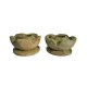 Avinash Handicrafts Soapstone Carved Flower Shape Candle Stand - Set Of 2 Avinash Handicrafts Soapstone Carved Flower Shape Candle Stand - Set Of 2
