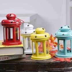 Being Nawab Multicolour Table Top and Hanging Iron Tea Light Holder - Pack of 4