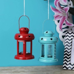 Being Nawab Table Top and Hanging Iron Tea Light Holder - Pack of 2
