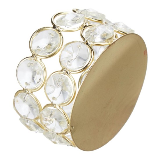 DOME DECO Gold Table Top Crystal Tea Light Holder - Pack of 6