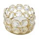 DOME DECO Gold Table Top Crystal Tea Light Holder - Pack of 6