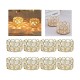 DOME DECO Gold Table Top Crystal Tea Light Holder - Pack of 6