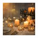 DOME DECO Gold Table Top Crystal Tea Light Holder - Pack of 6